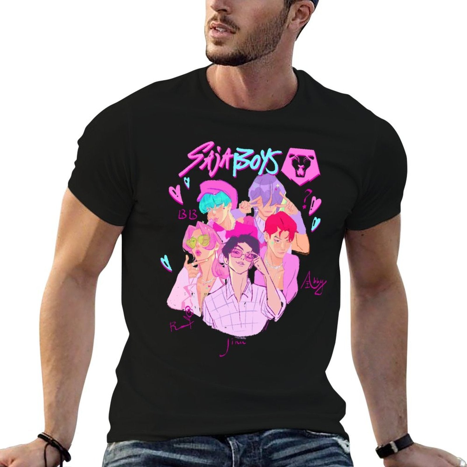 KPop Demon Hunters Saja Boys Heartthrob Officially Licensed  Polyester Blend T-Shirt