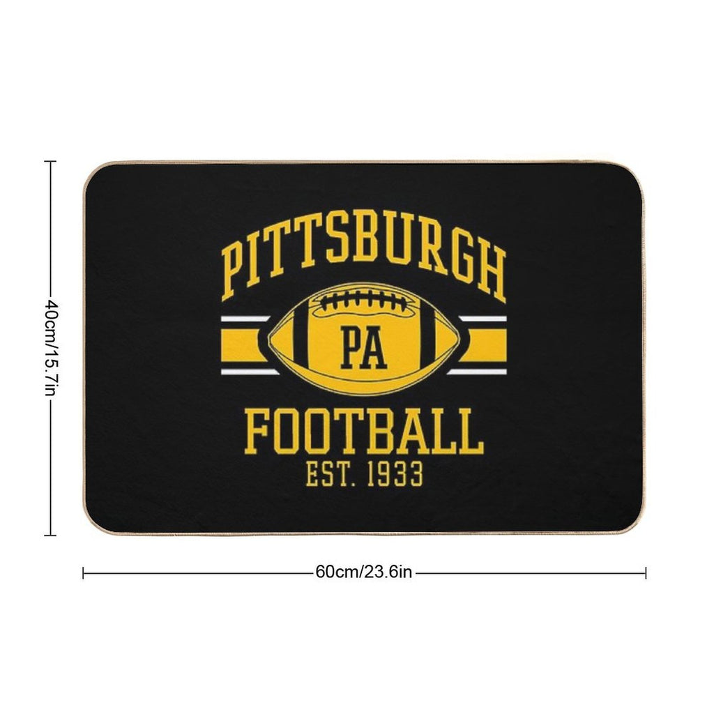 Vintage Pittsburgh Retro Steelers PA Football Team Goalline Sport Lover Gift For Fan  High-Traffic Bath Mat