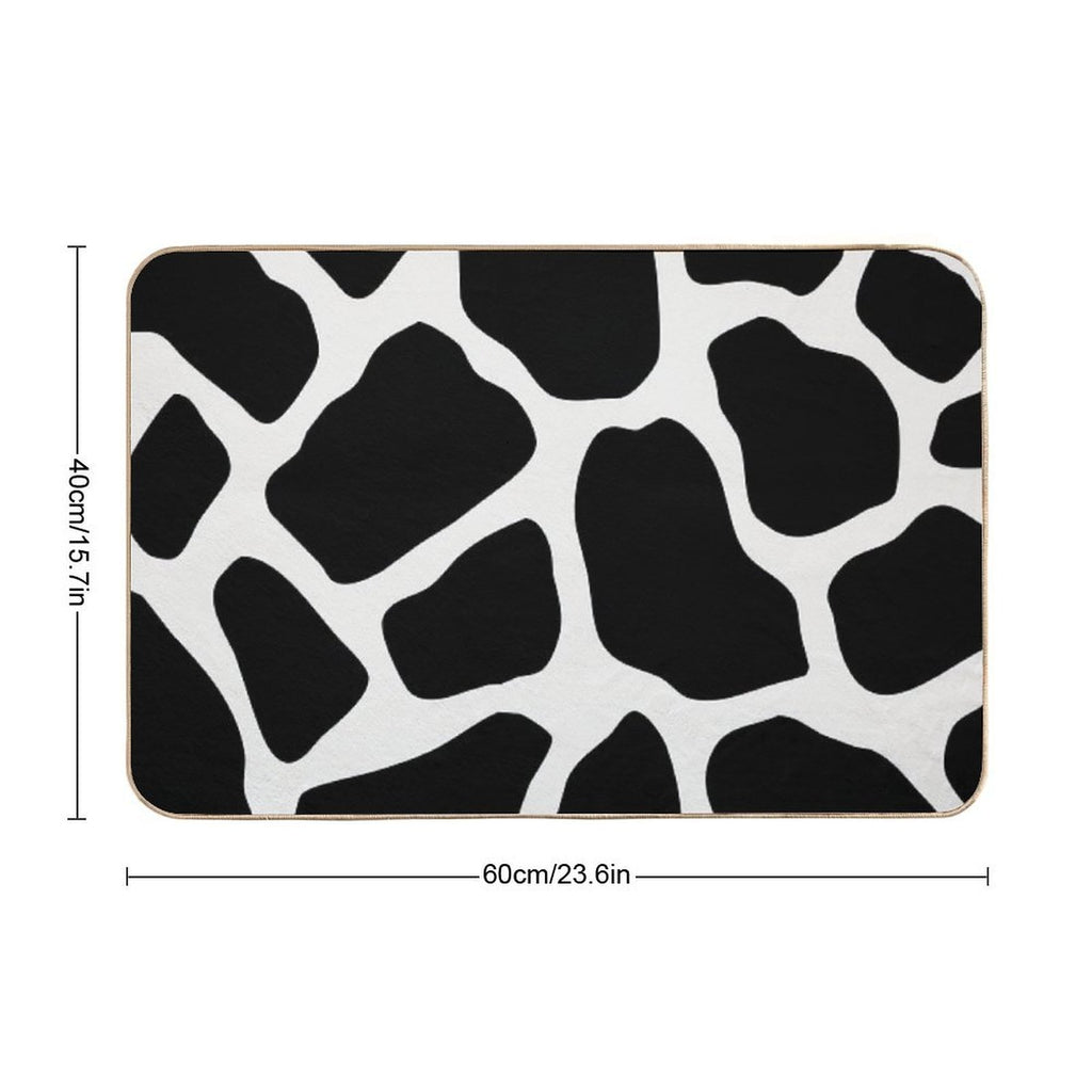 Black Abstract Pebbles Pattern  Slip-Resistant Bath Mat
