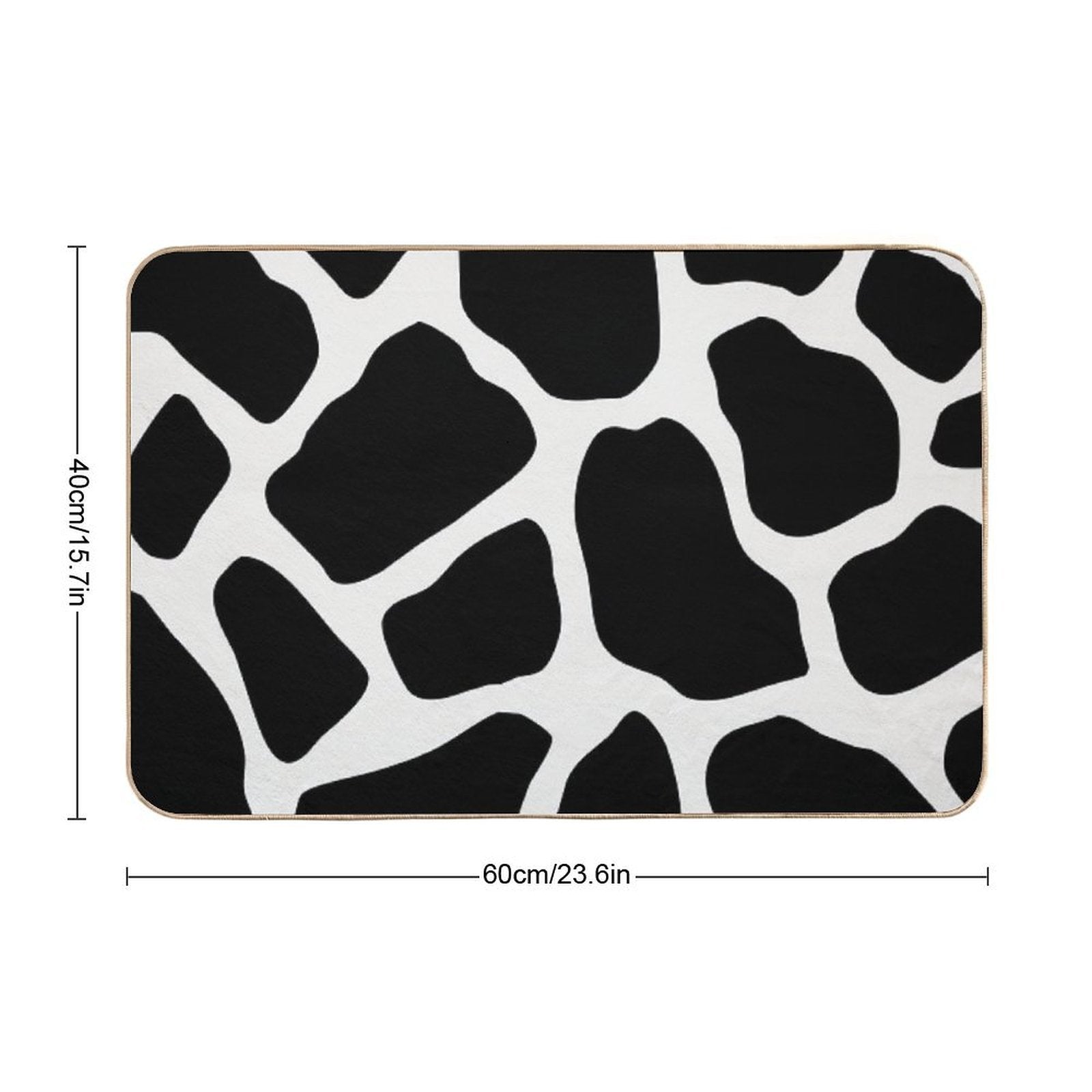Black Abstract Pebbles Pattern  Slip-Resistant Bath Mat