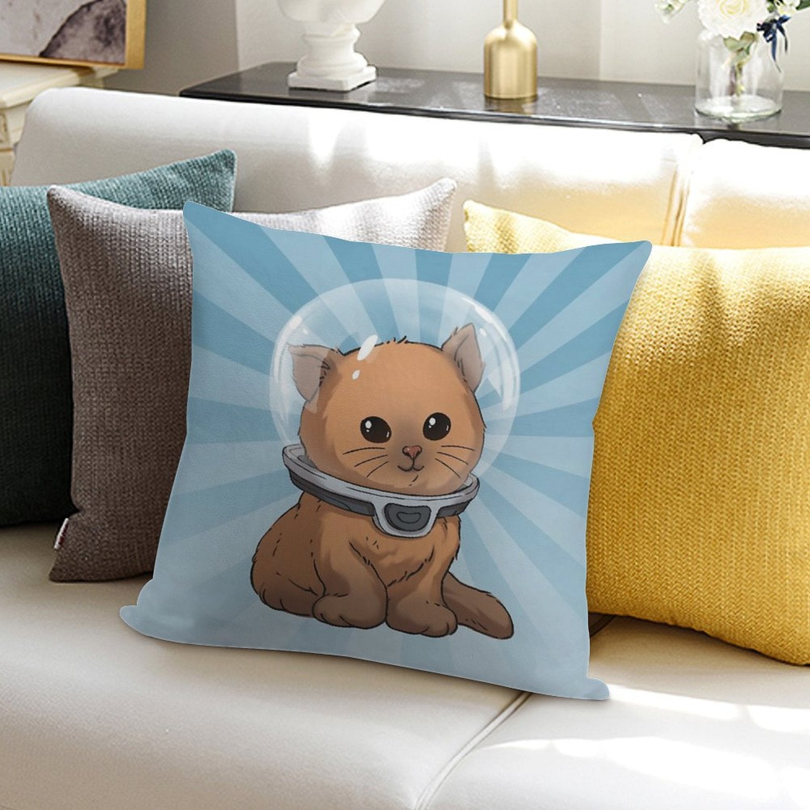 Keep Calm Kitty Soft Reinforced Edging Throw Pillow