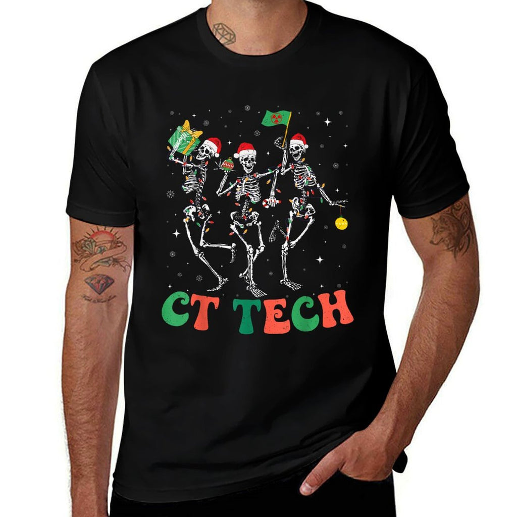Skeleton CT Tech Computed Tomography Technologist Christmas  Slim-fit Cut T-Shirt