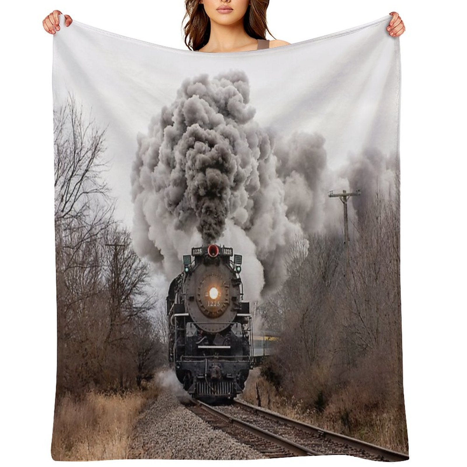Pere Marquette 1225 Locomotive Compact Throw Blanket