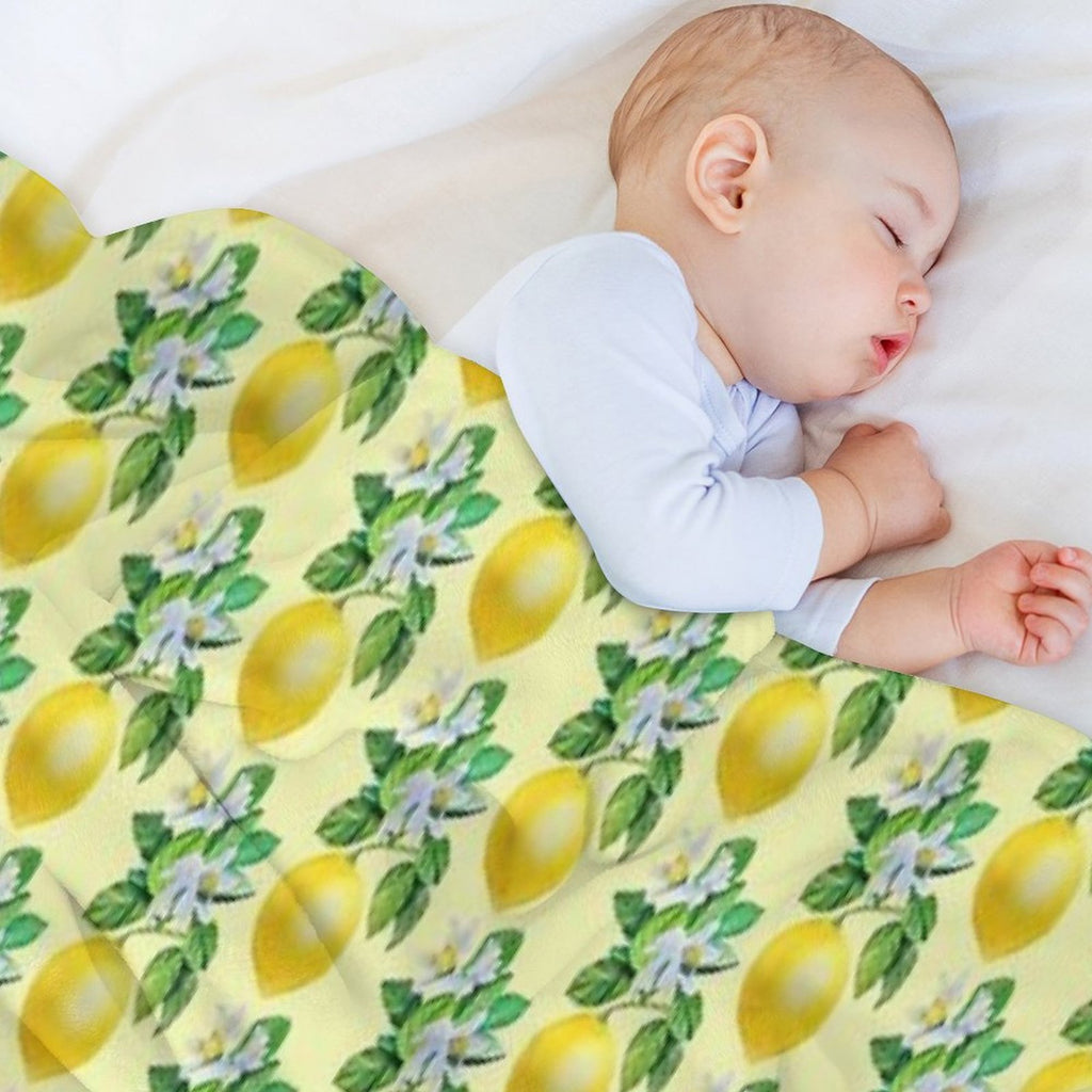 Lemon in Bloom Anti-pilling Throw Blanket