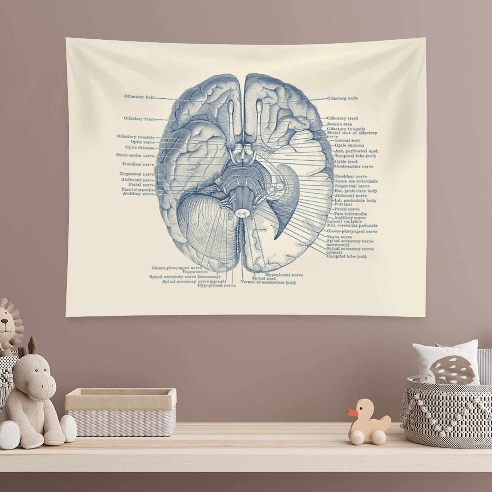 Brain Nervous System Diagram Tapestry
