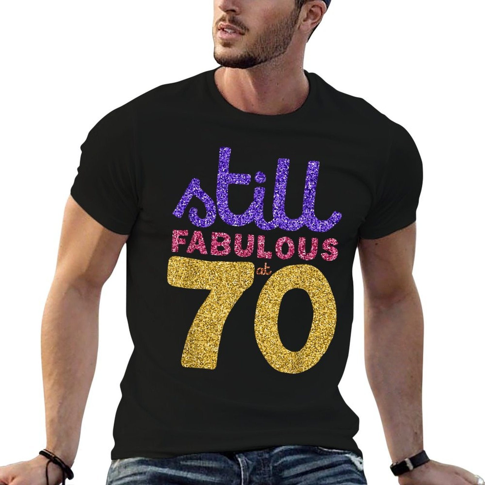 70th Birthday Funny 70 Year Old Gift Tshirt Men Womens  Trendy Pattern T-Shirt