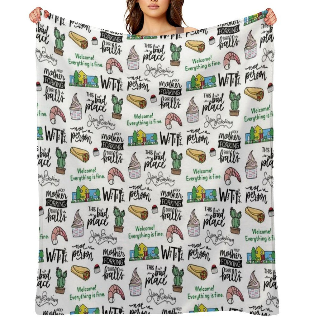The Good Place TV Show Art Velvety-soft Throw Blanket