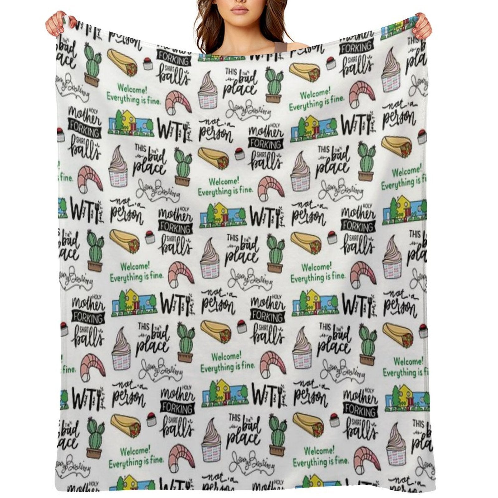 The Good Place TV Show Art Velvety-soft Throw Blanket