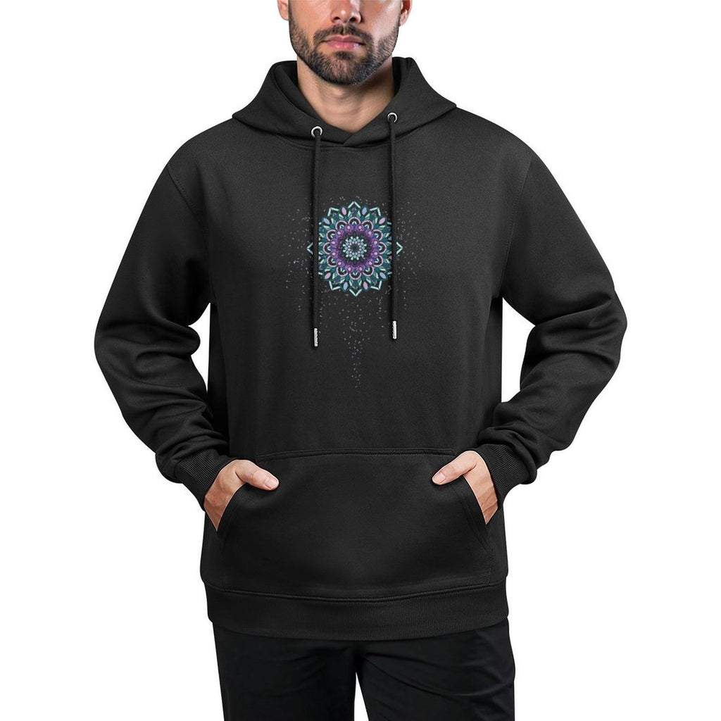 Womens Yoga Mandala Meditation T-shirt Blue, Purple, Pink Confetti Pilling-Resistant Hoodie
