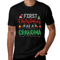 First Christmas As A Grandma Matching Christmas New Grandma  High-quality Stitching T-Shirt