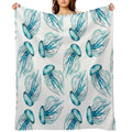 Watercolor Jellyfish Sustainable Throw Blanket