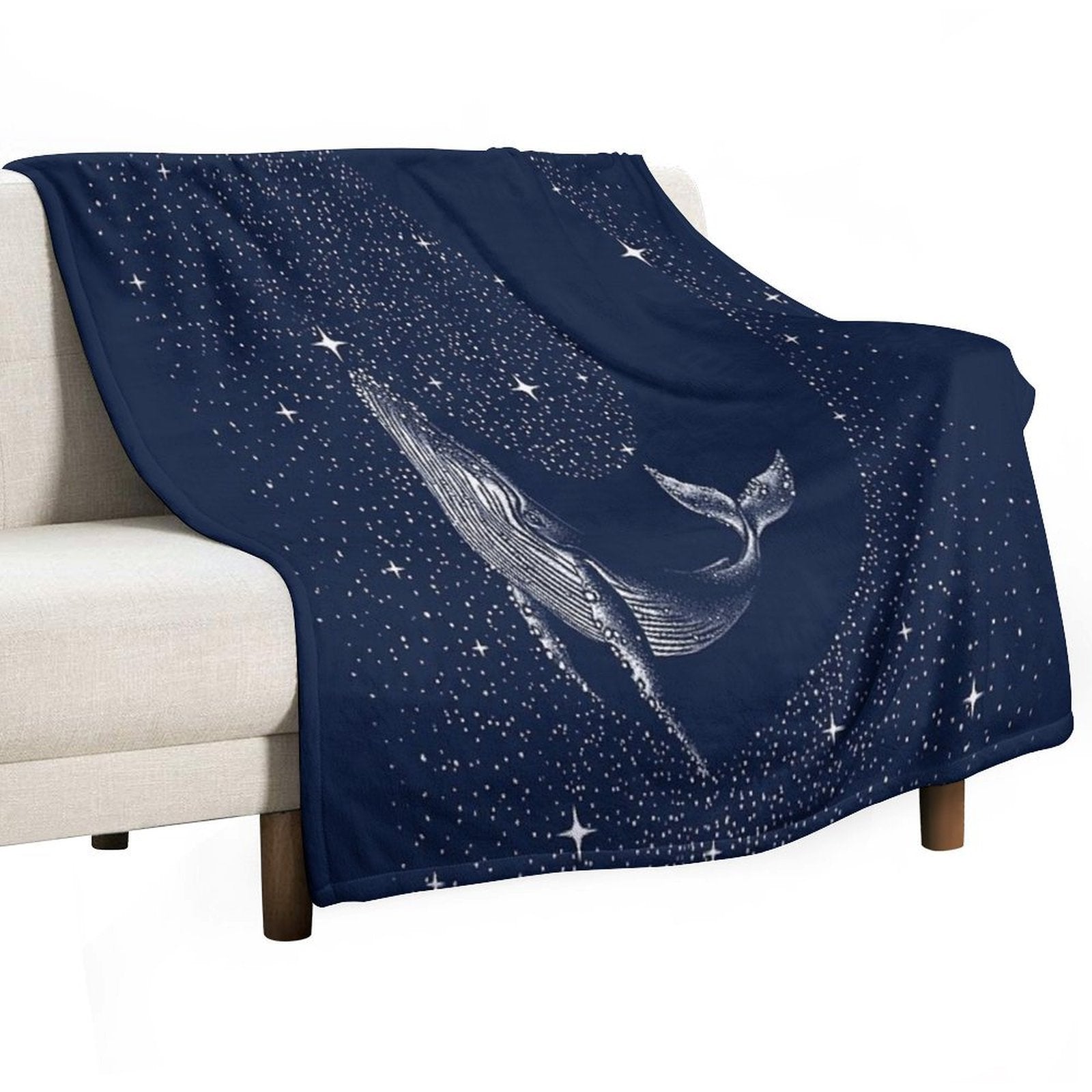Starry Whale Wrinkle-free Throw Blanket