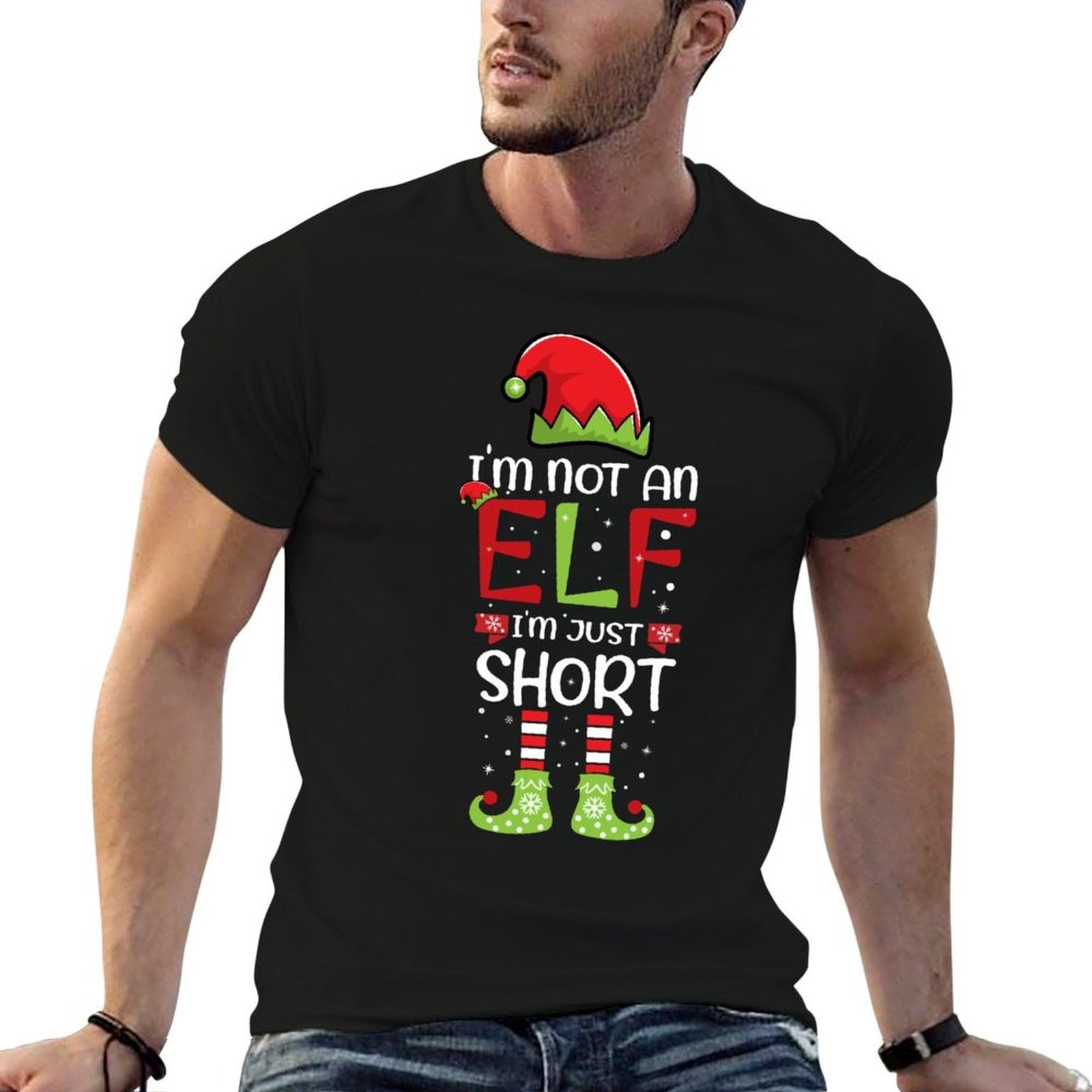 Im Not An Elf Im Just Short Christmas Funny Family Matching  Quick-drying T-Shirt