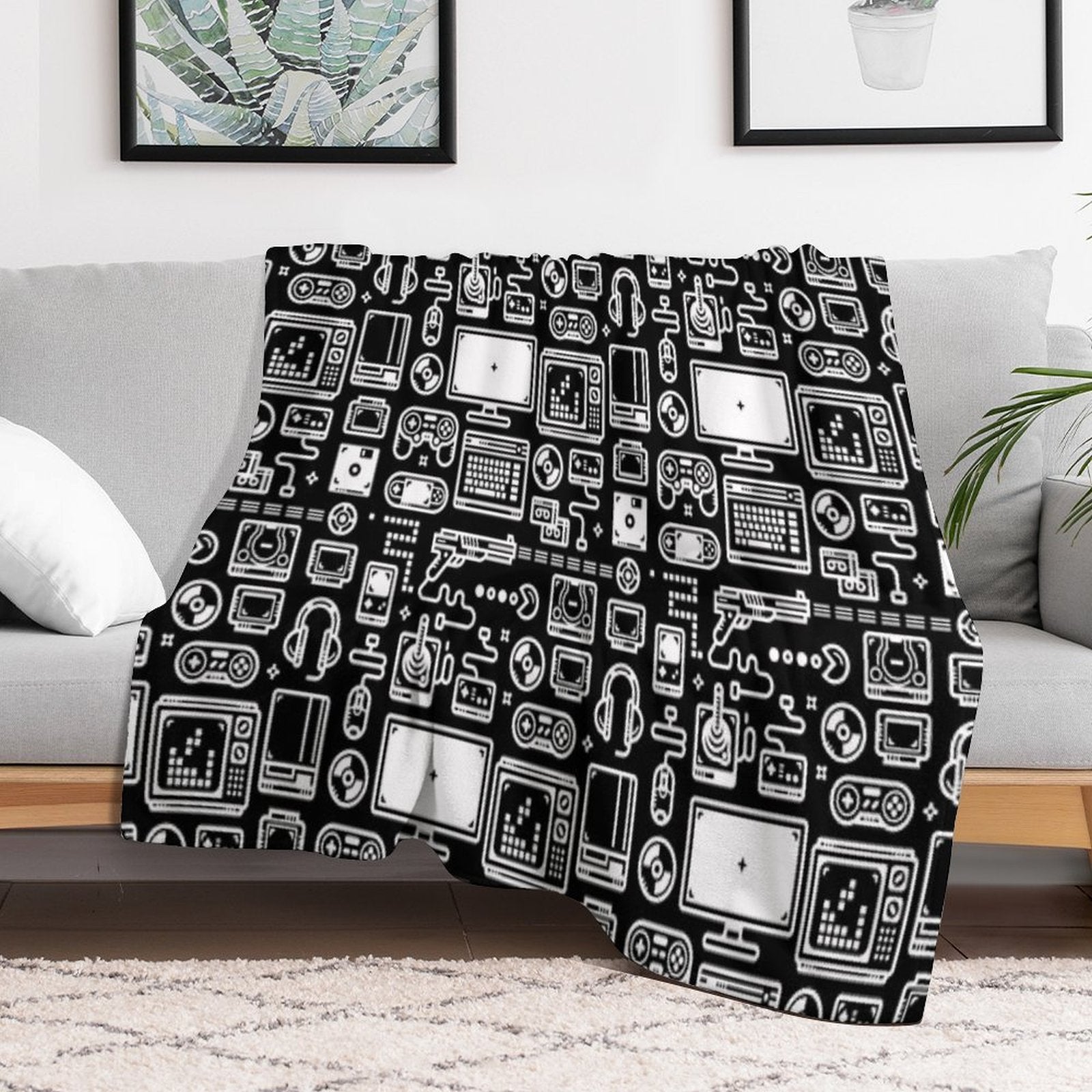 Retro Gamer Video Game Consoles, PC's, Controllers, Joysticks And Gamepads Durable Throw Blanket