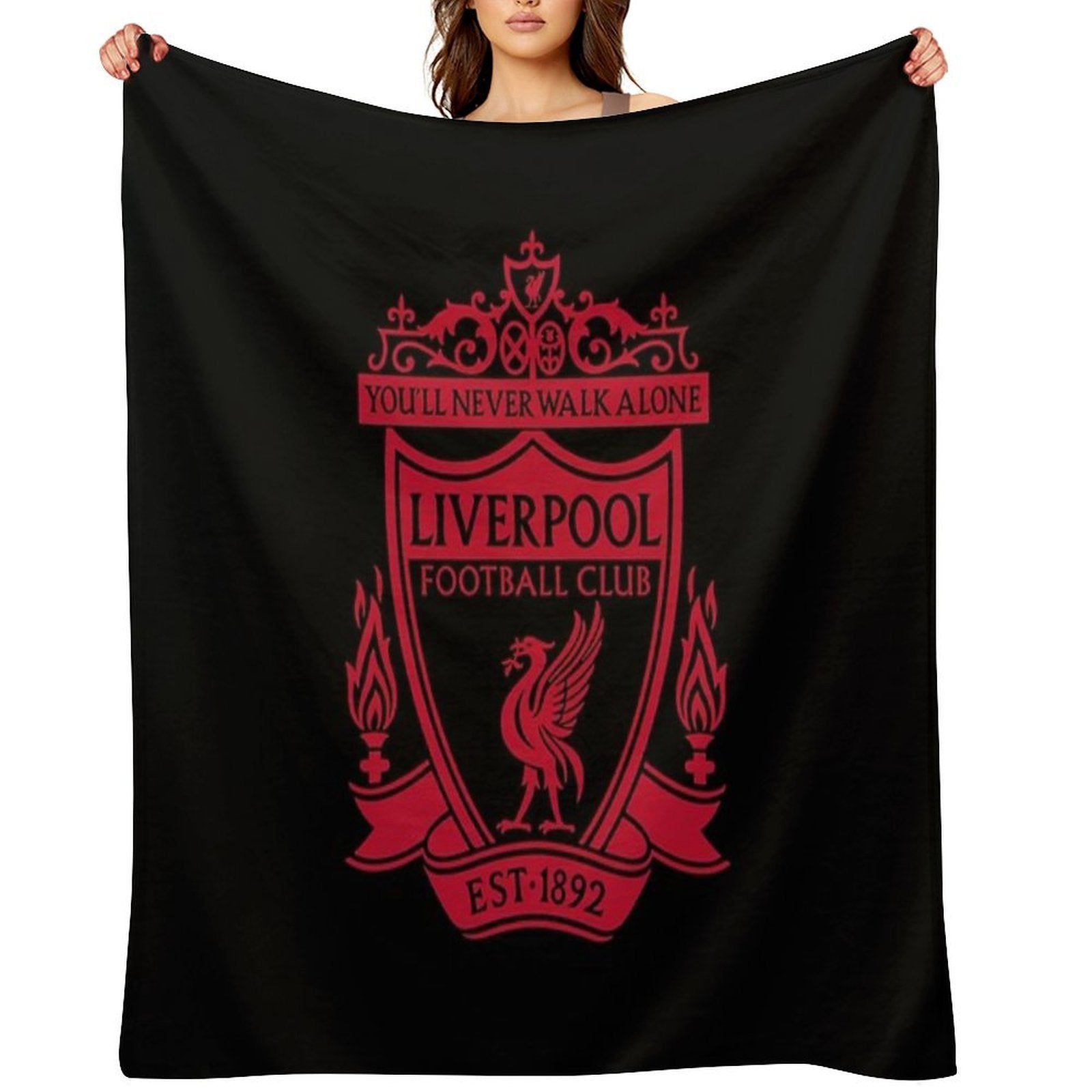 Classic Red Liverpool Emblem Easy Care Throw Blanket
