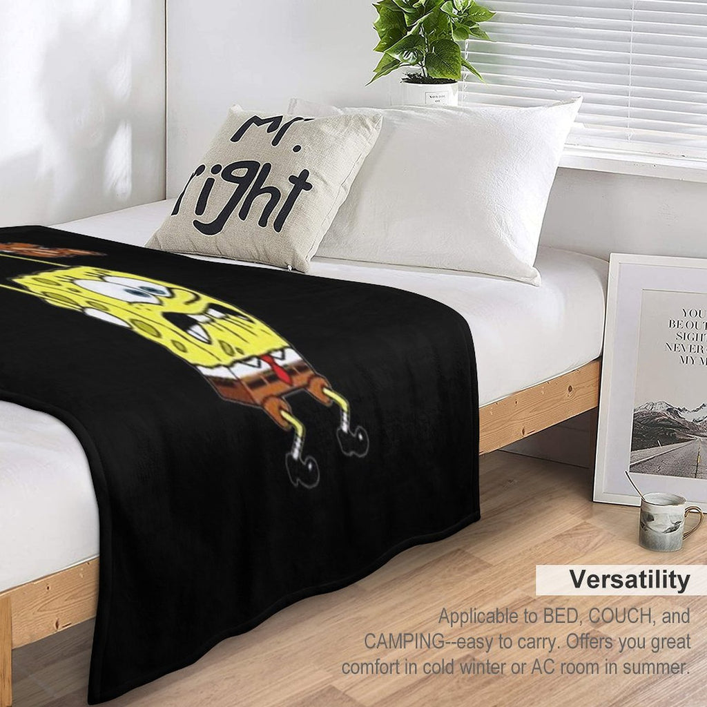 Spongebob Lifting Weights Classic . Compact Throw Blanket