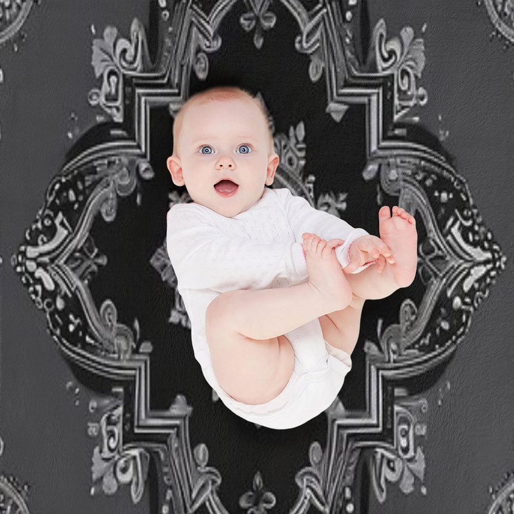 RogerPattern - Timeless Elegance Black & Gray Bandana for Fashion & Home Gift-ready Throw Blanket