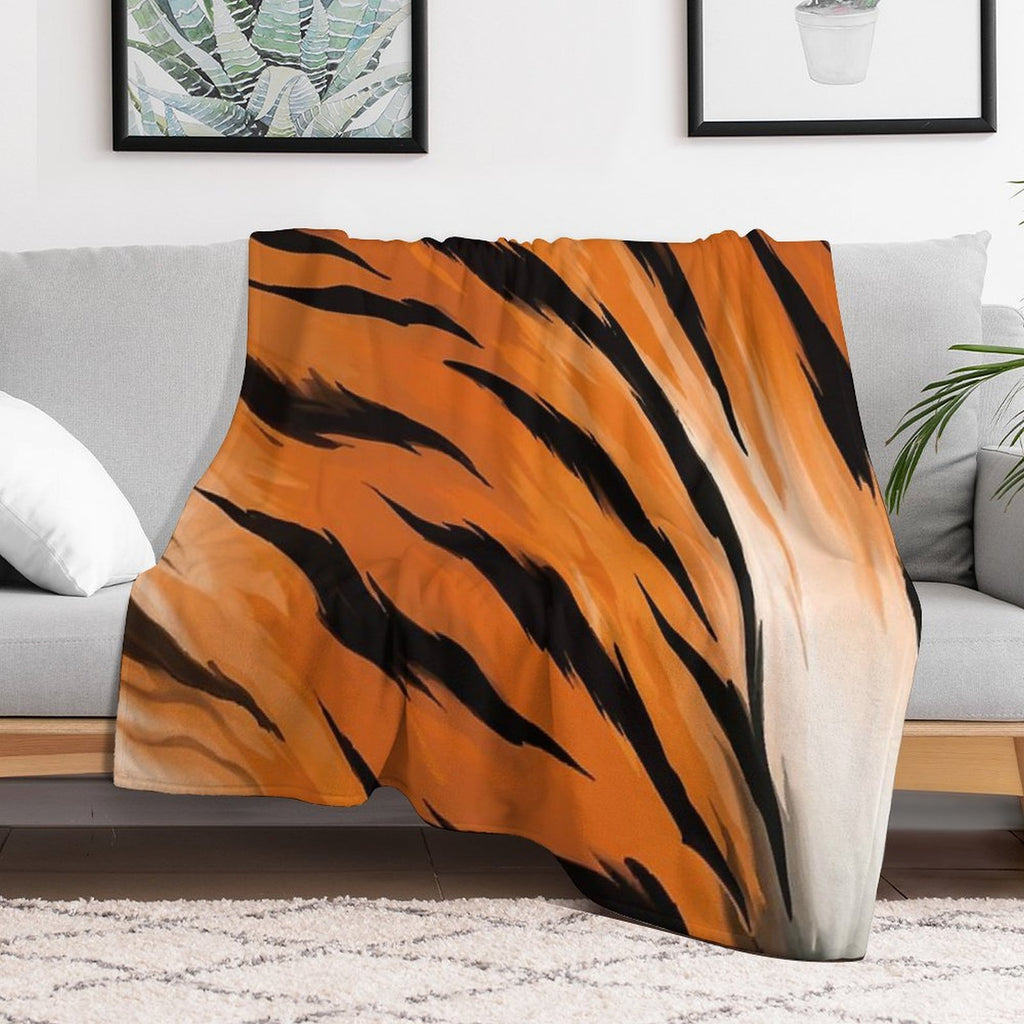 Tiger Pattern Shrink-resistant Throw Blanket