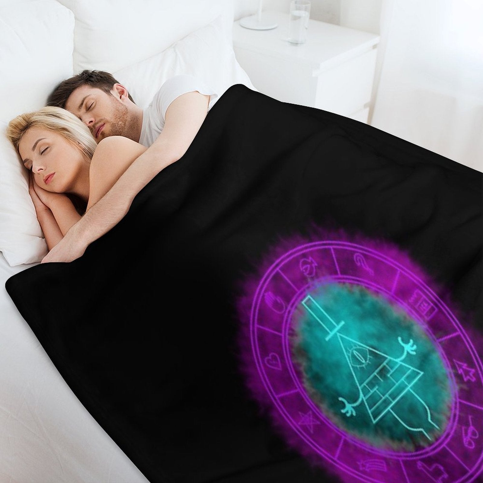 Bill Cipher Symbol Bluegreenpurple Wrinkle-free Throw Blanket