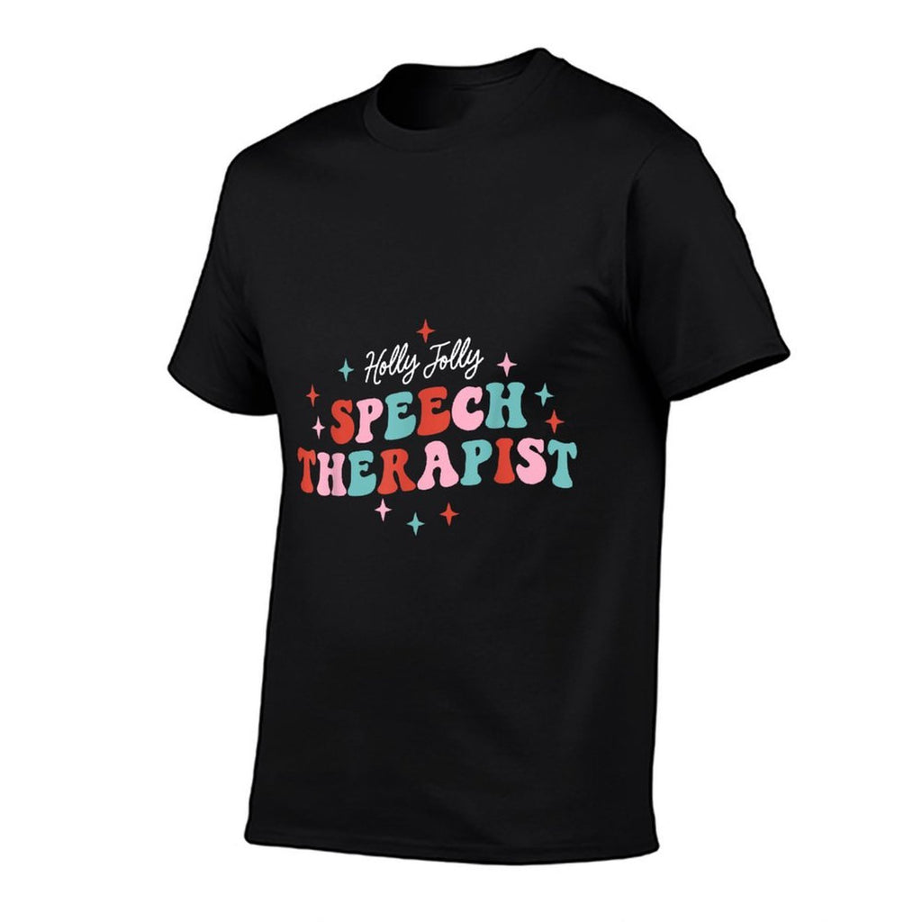 Holly Jolly Speech Therapist Christmas SLP Xmas Therapy  Breathable T-Shirt