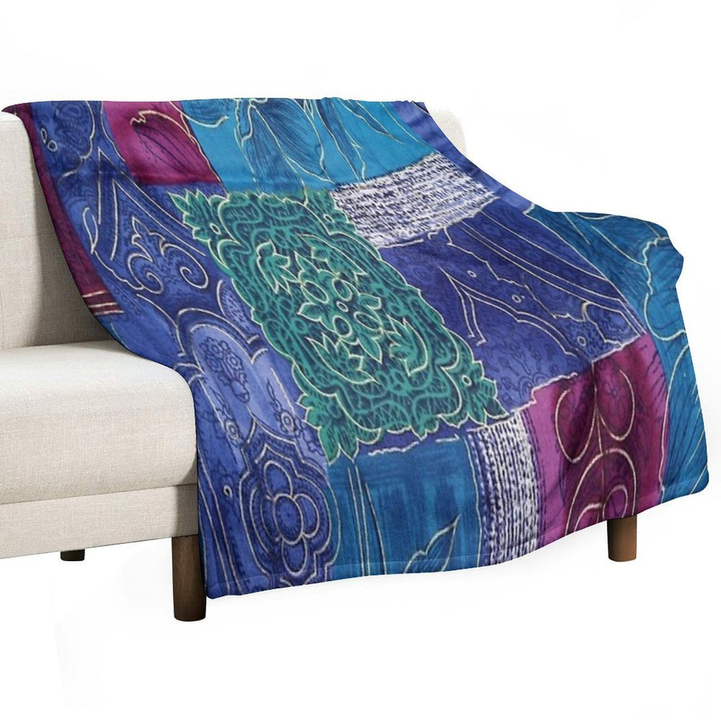 Tapestry Squares Comfort Throw Blanket
