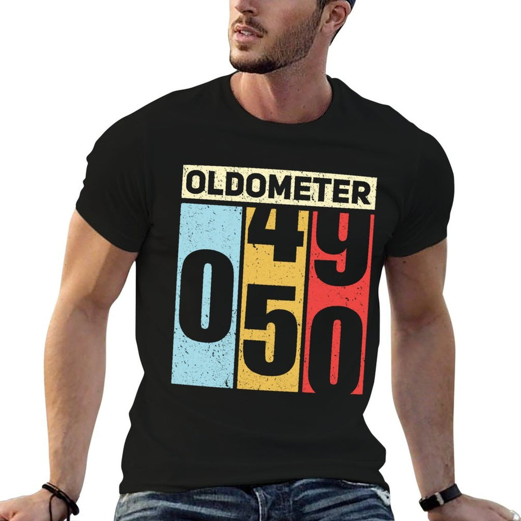 Oldometer 49-50 Funny 50th Birthday Odometer Gift Oldometer  Lightweight T-Shirt