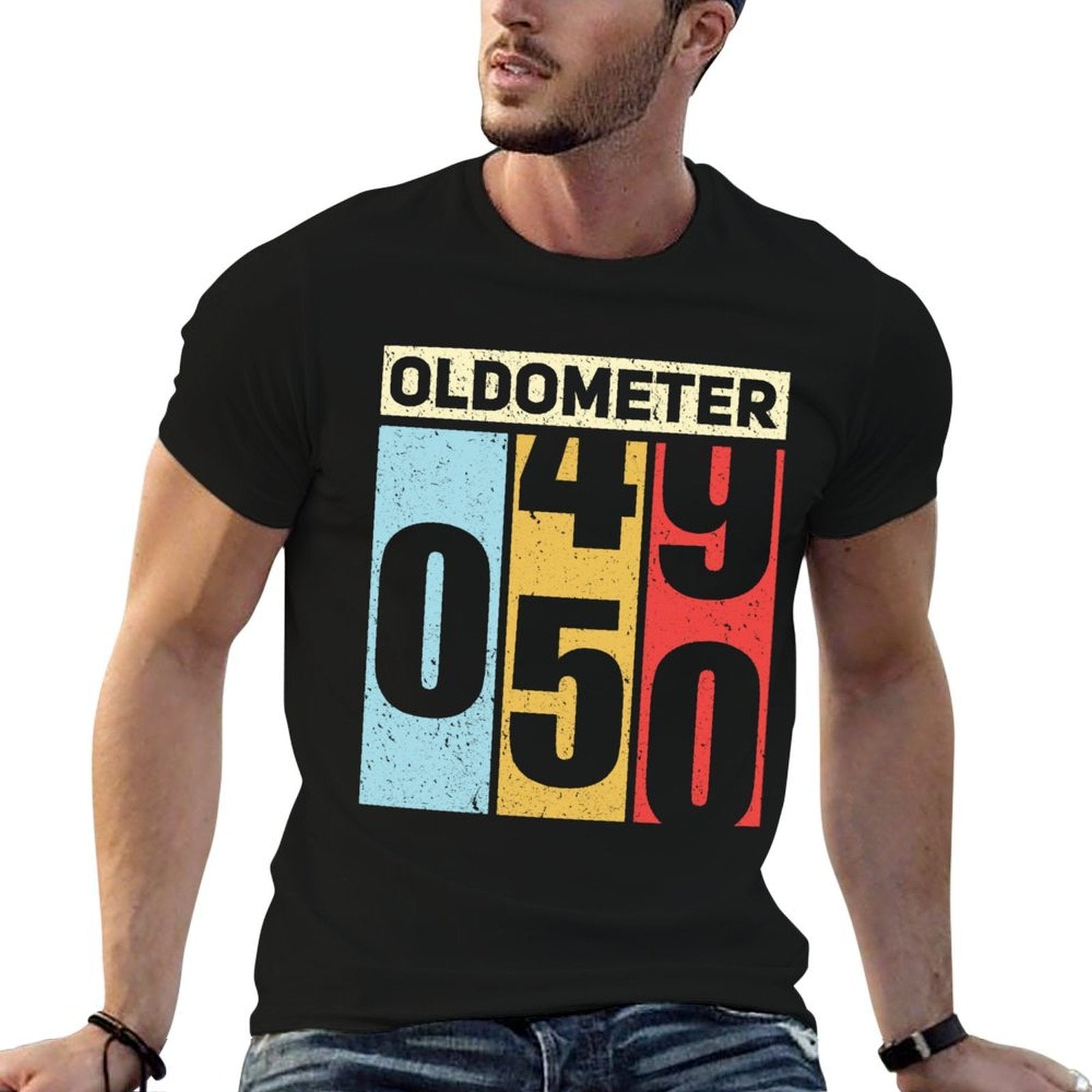 Oldometer 49-50 Funny 50th Birthday Odometer Gift Oldometer  Lightweight T-Shirt