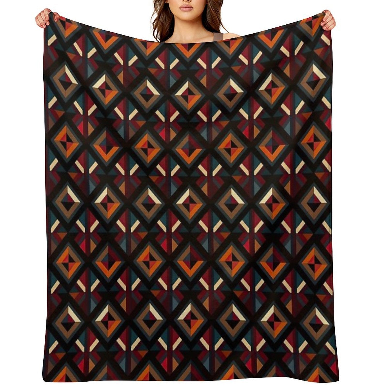 Modern Design Inspired by Polygons And Pentagrams Anti-pilling Throw Blanket