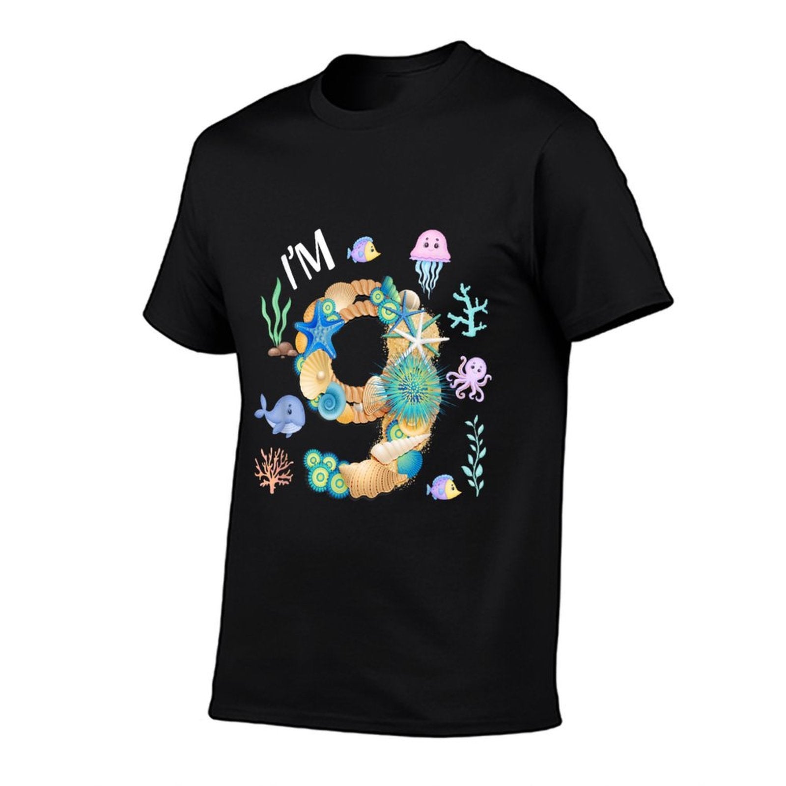 Under The Sea 9th Birthday Boy Whale Fish 9 Year Old Bday  Durable T-Shirt