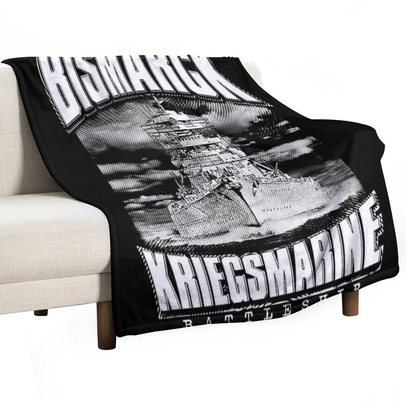 Battleship Bismarck Wrinkle-free Throw Blanket