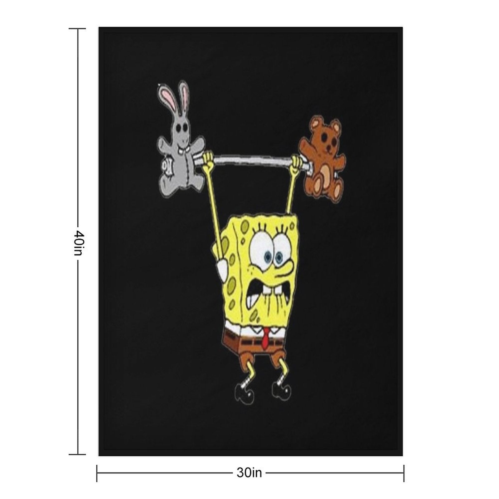Spongebob Lifting Weights Classic . Compact Throw Blanket