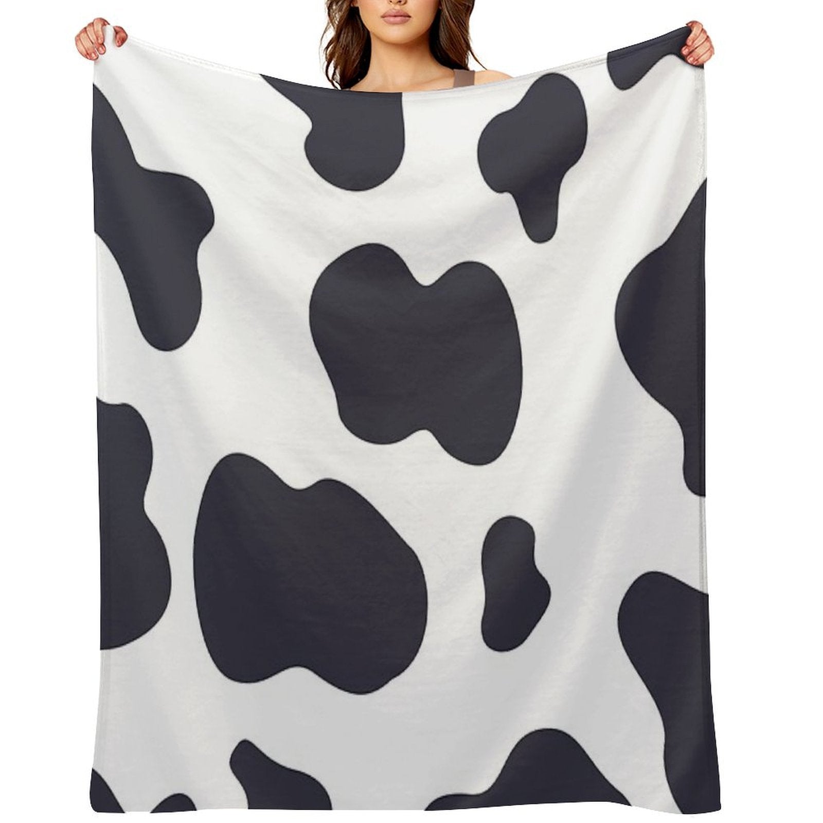 Cute Cow Pattern Animal Print Cow Spots Skin Cow Lover Lightweight Throw Blanket