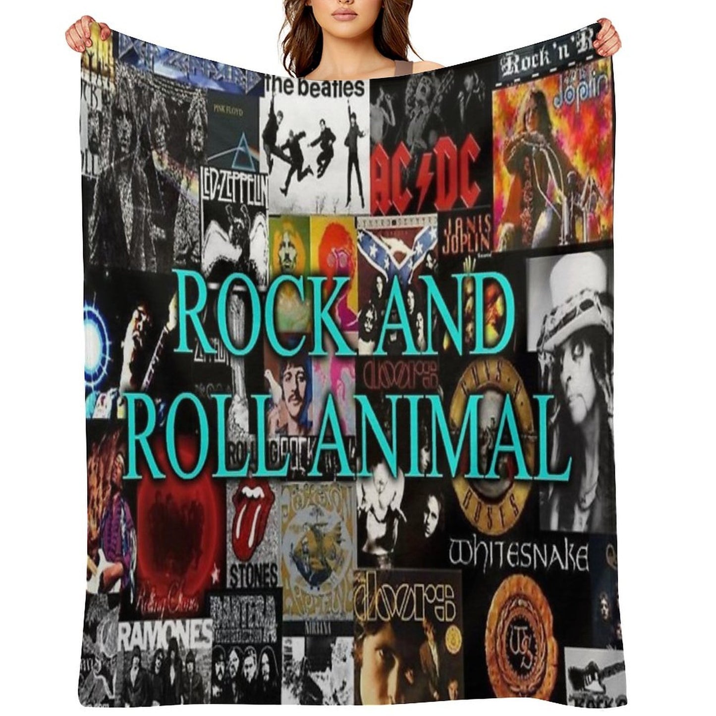 Rock And Roll Animal Shrink-resistant Throw Blanket