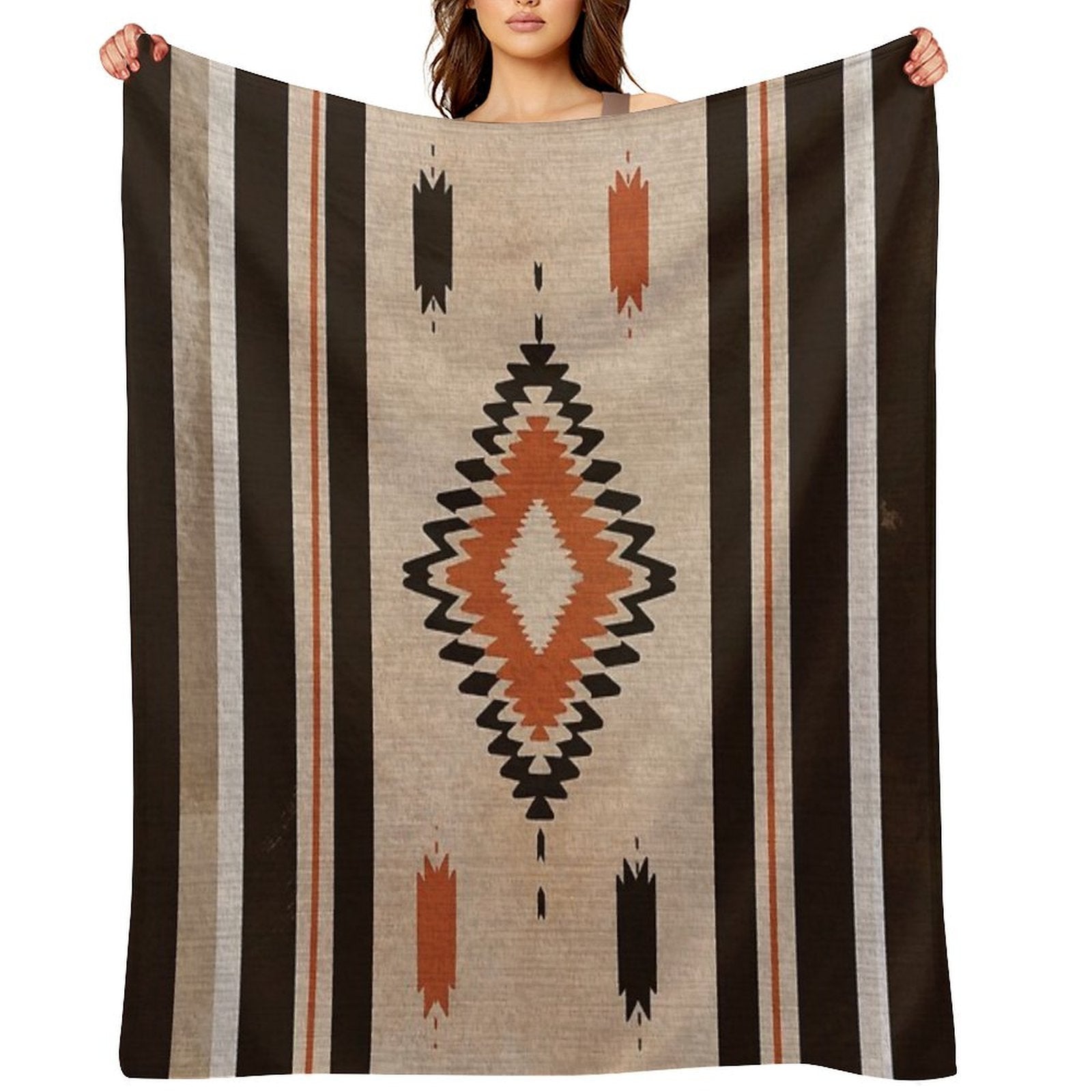 Boho Bohemian Illustration Art Texture Lightweight Throw Blanket