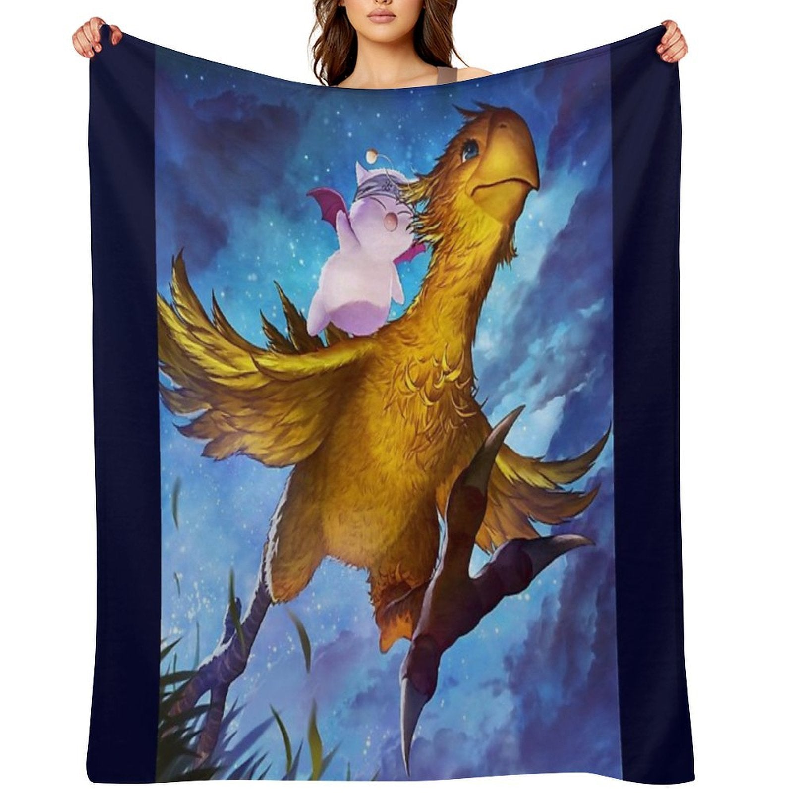 Chocobo & Mogry Easy Care Throw Blanket