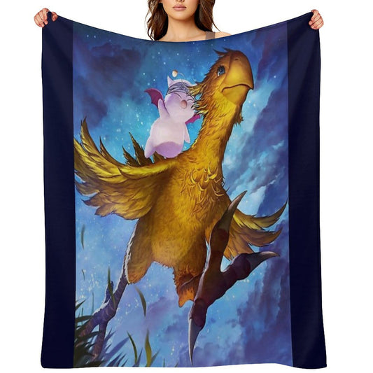 Chocobo & Mogry Easy Care Throw Blanket