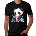 Kawaii Panda Drinking Bubble Tea Boba Lover  Easy-care T-Shirt