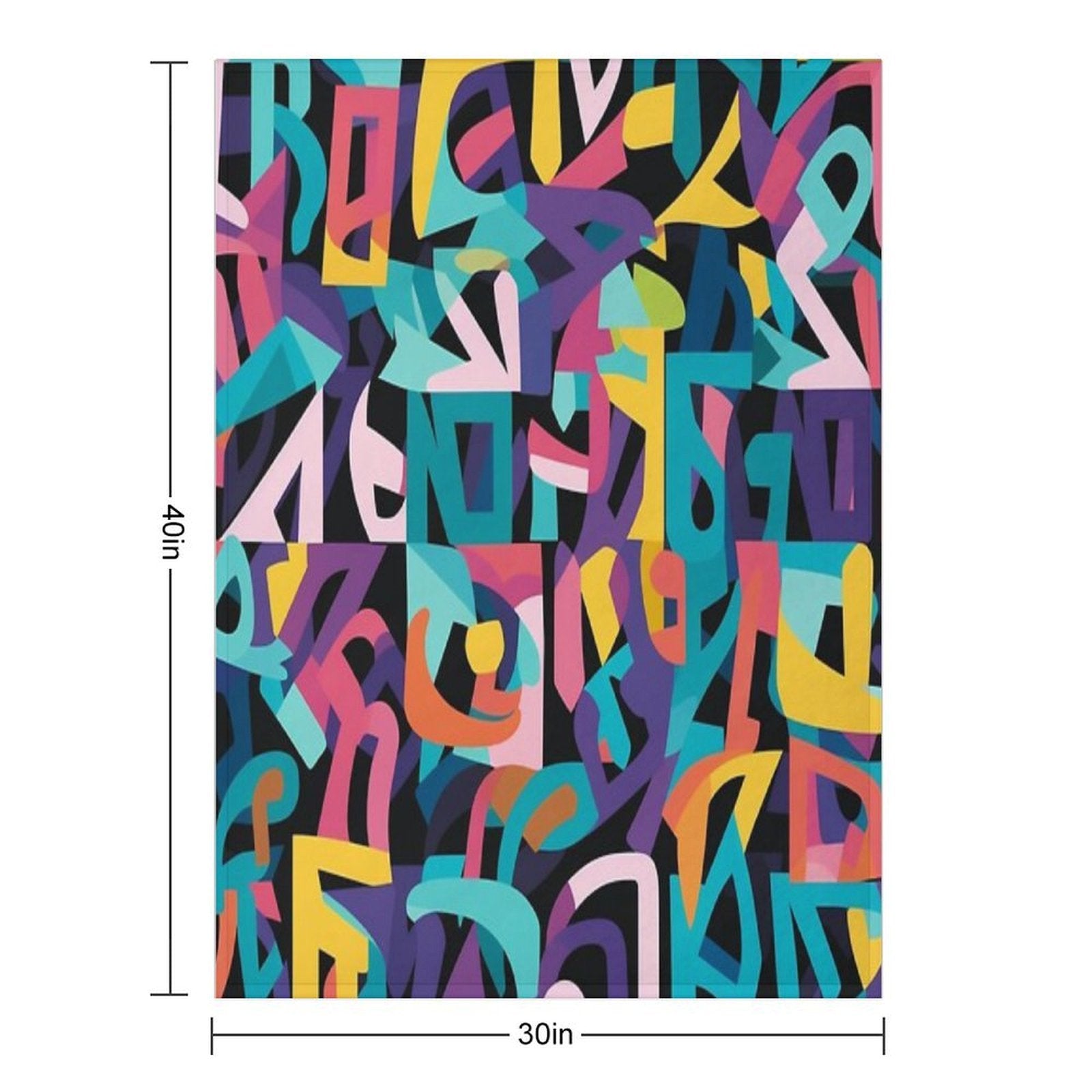Colorful Fantasy Pattern Orange Yellow Pink Green Red Turquoise Black Ornaments Compact Throw Blanket