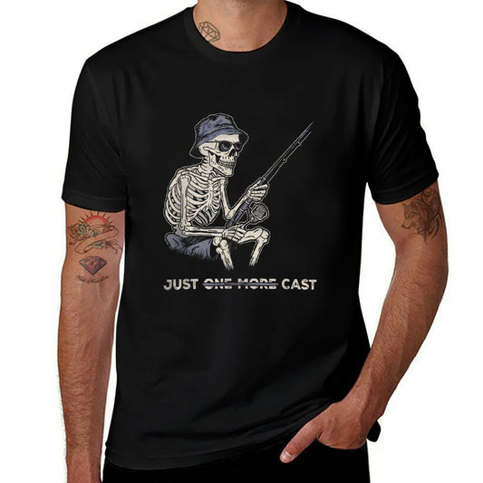 Funny Skeleton Fishing Just One More Cast Quote  Stretchy T-Shirt