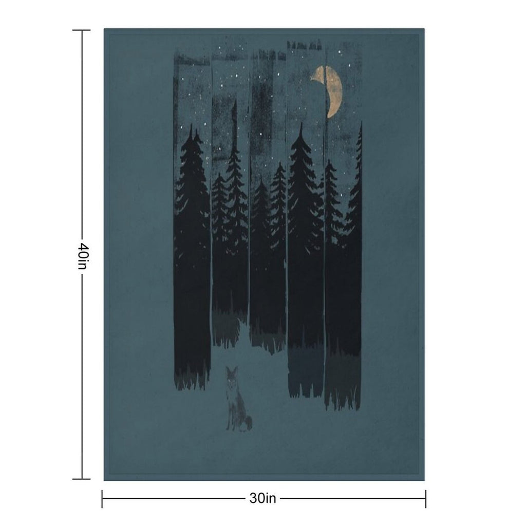 A Fox in The Wild Night Compact Throw Blanket