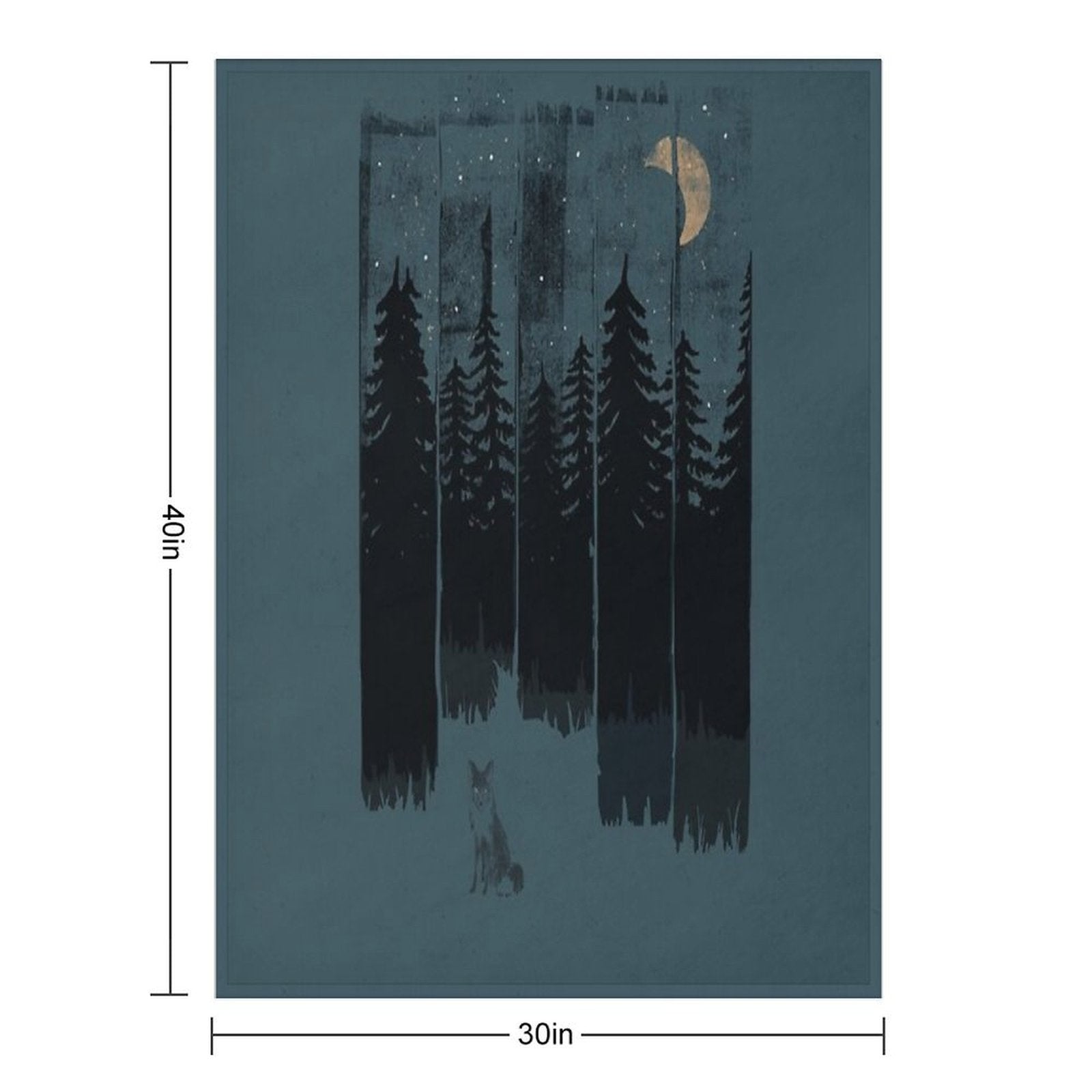 A Fox in The Wild Night Compact Throw Blanket