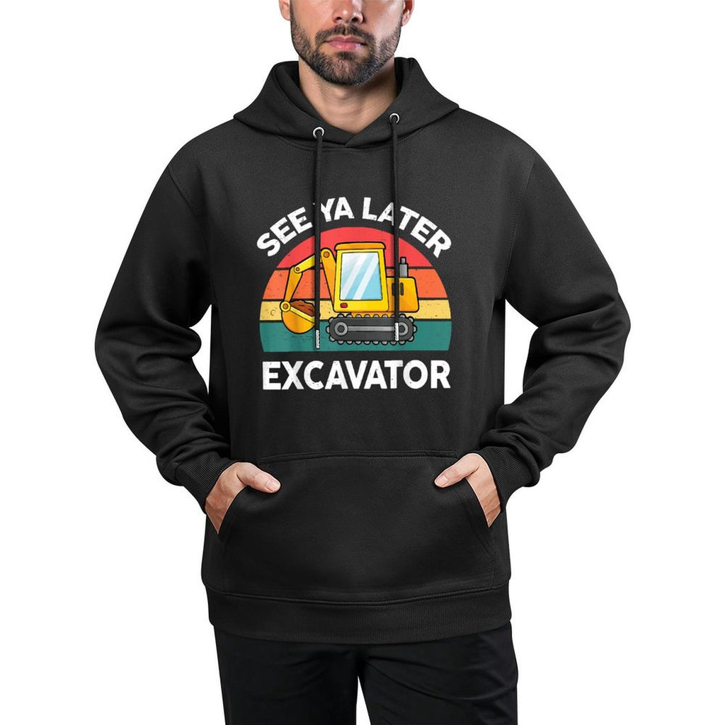 Kids See Ya Later Excavator-Shirt Toddler Boy Construction Shape Retention Hoodie
