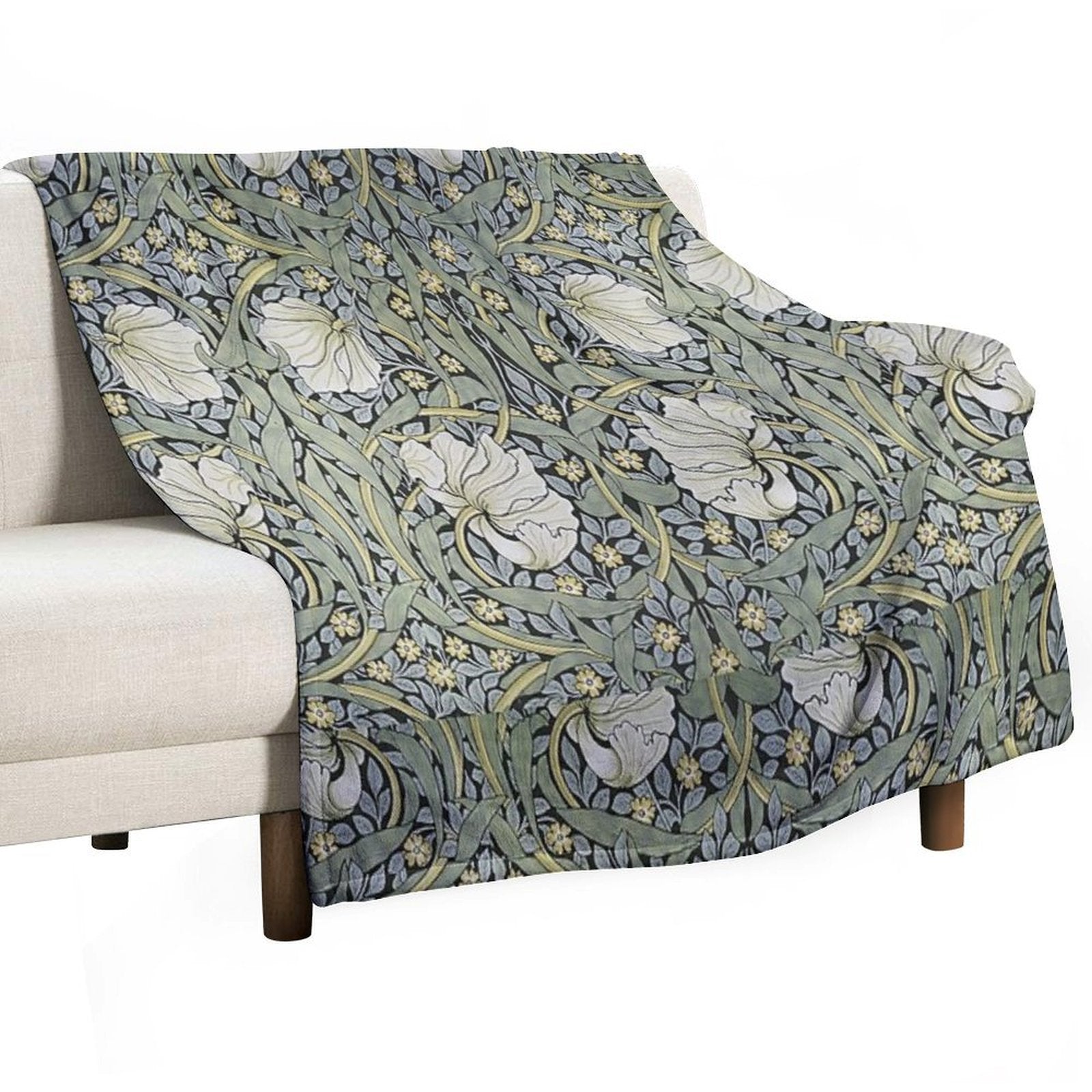 William Morris – Pimpernel Pattern Vintage Floral Arts And Crafts Design Eco-conscious Throw Blanket