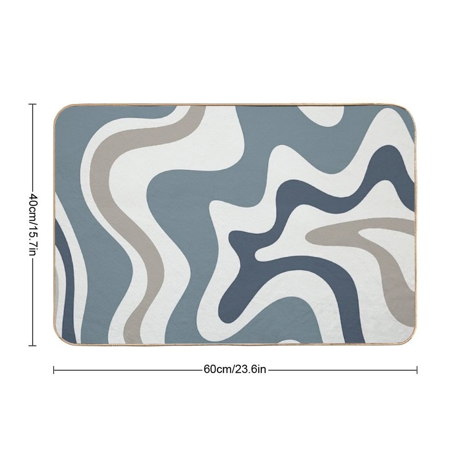 Liquid Swirl Contemporary Abstract in Neutral Blue Grey on Nearly White  Absorbent Bath Mat
