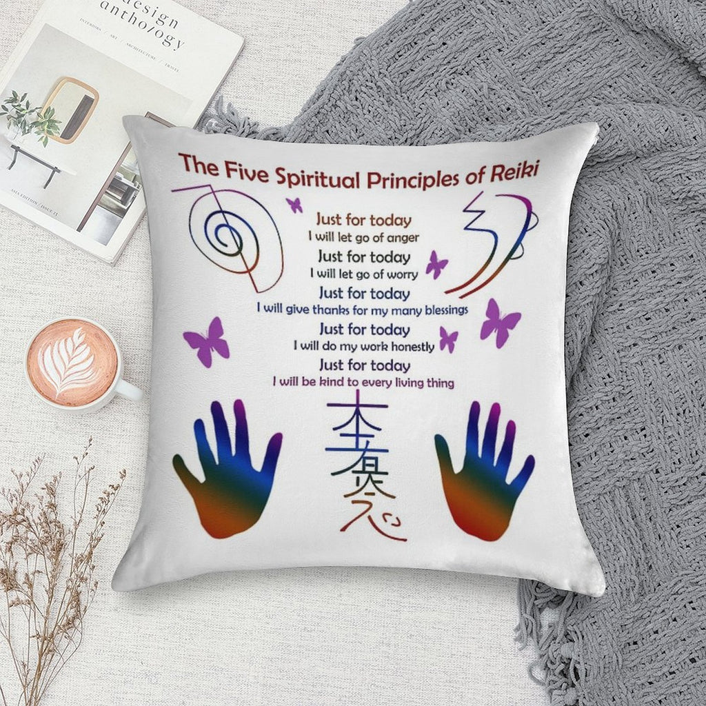 The 5 Principles of Reiki Soft Hidden Zipper Throw Pillow