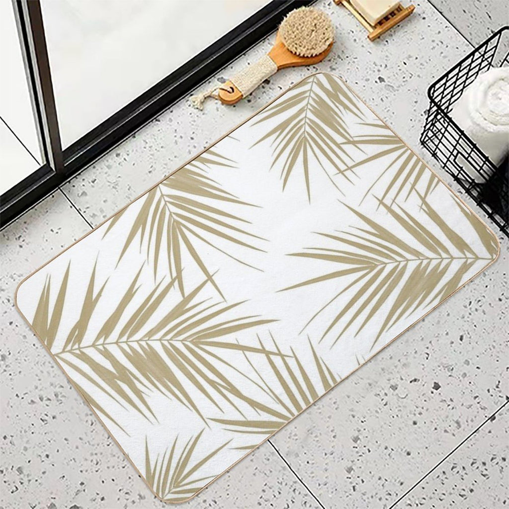 Palm Leaves Cali Finesse #2 #gold #tropical #decor #art  Repositionable Bath Mat
