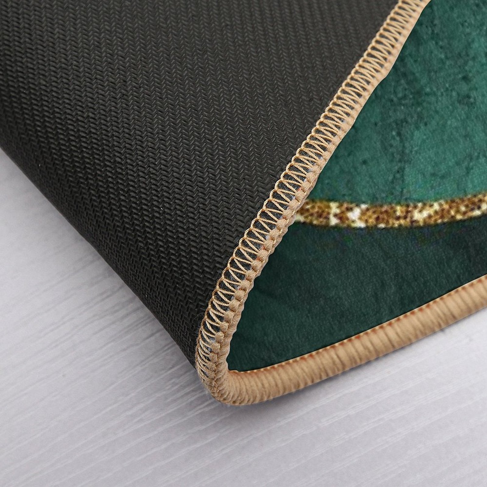 Organic Marbled Pattern Emerald Green  High-Traffic Bath Mat