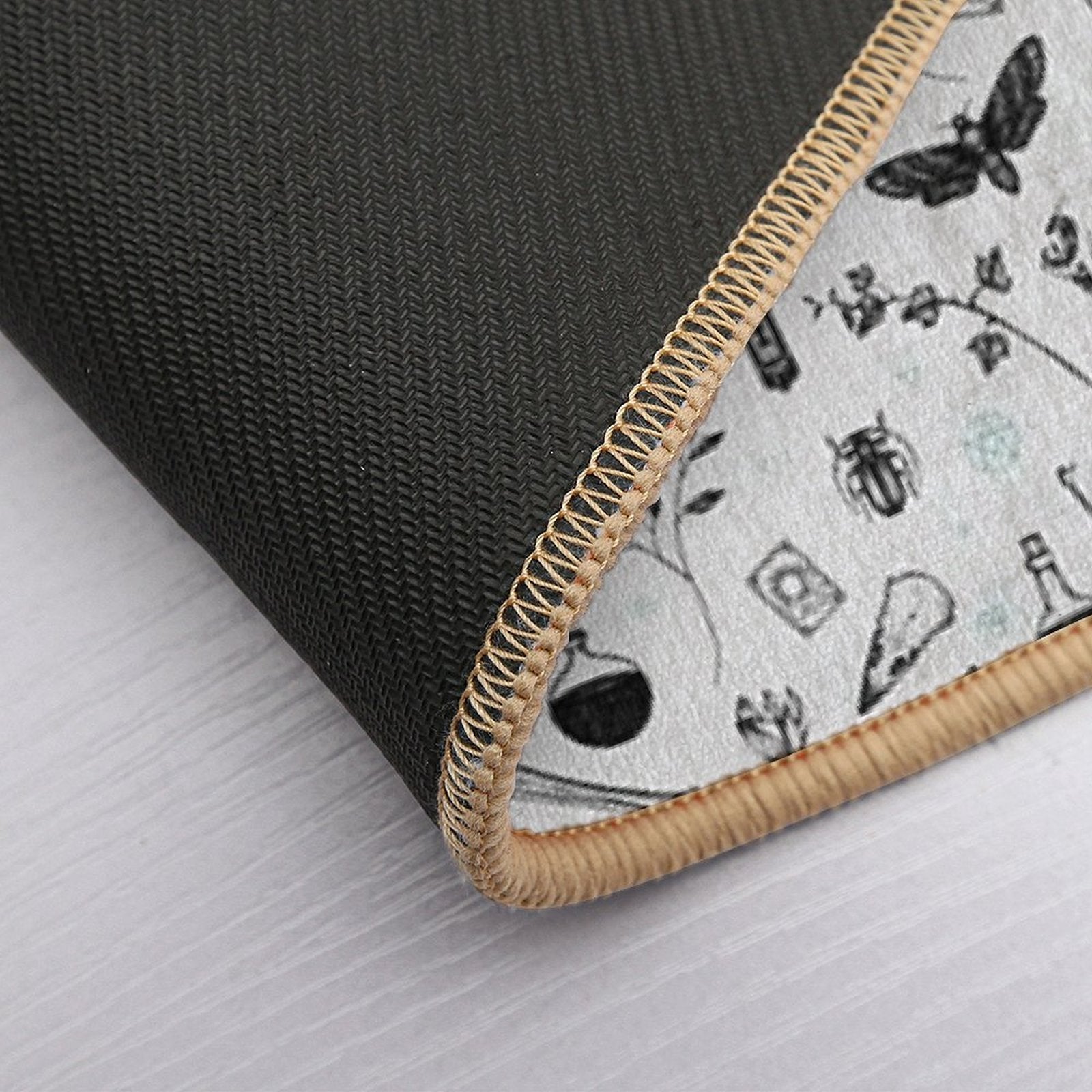 Black And Grey Witchy Pattern  Pet-Safe Bath Mat