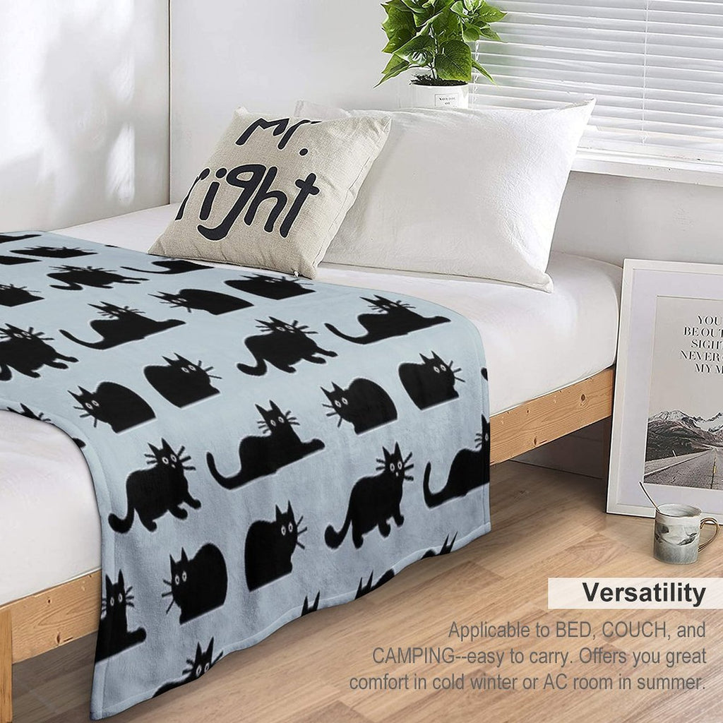 Black Cat Easy Care Throw Blanket