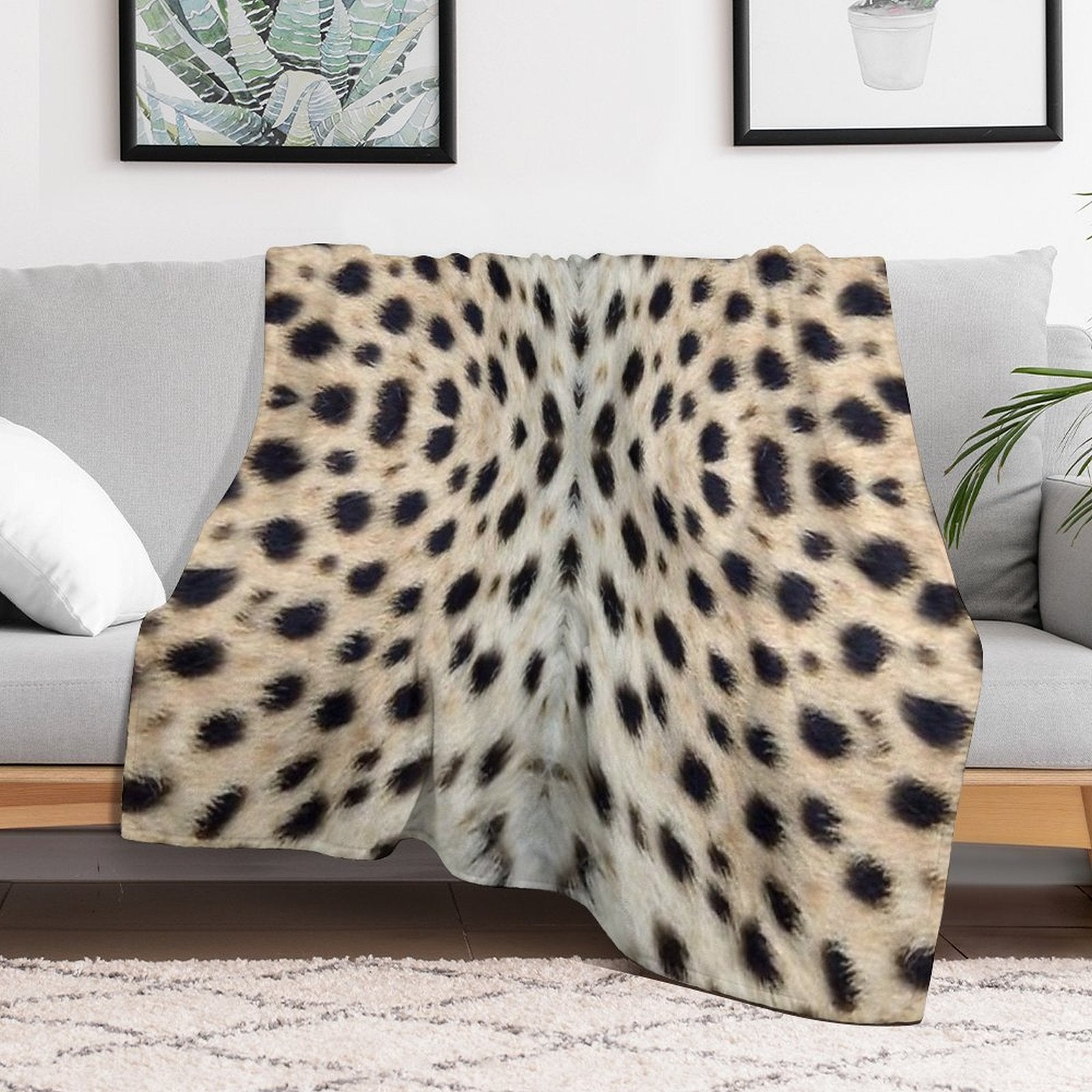 BIG KITTY CAT ~rOaR!~ Cheetah Print Wild Jungle Animal Serengeti Safari Machine-washable Throw Blanket